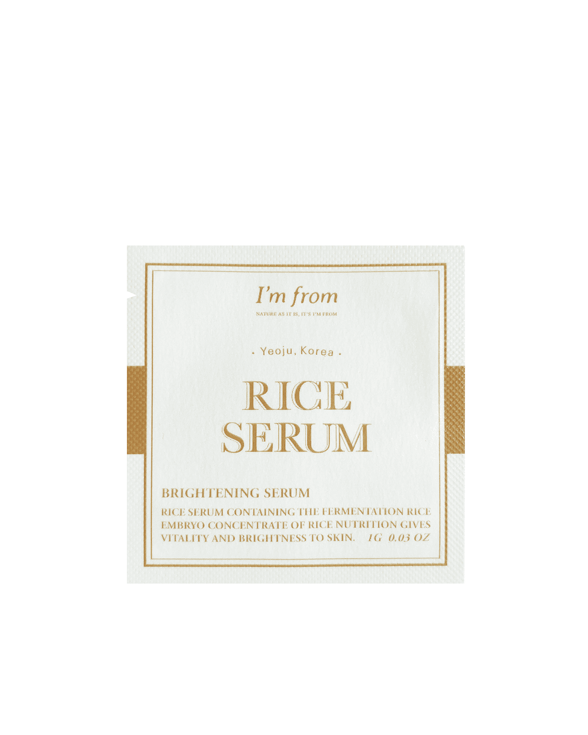 I’m From Сыворотка для лица осветляющая с 73% экстрактом риса – Rice serum, 1г (пробник)