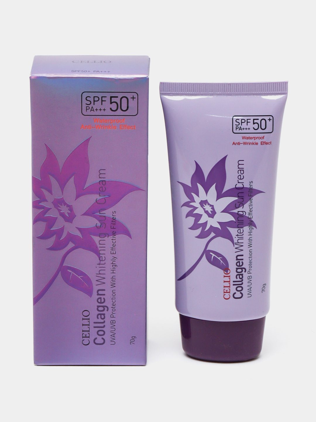 Cellio Крем Cолнцезащитный с коллагеном/Collagen whitening sun cream 70ml SPF50+/PA++++