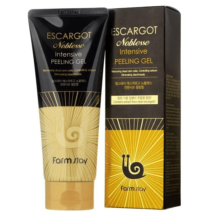 FarmStay Escargot Noblesse Intensive Peeling Gel  Обновляющий пилинг-скатка с муцином улитки 180ml