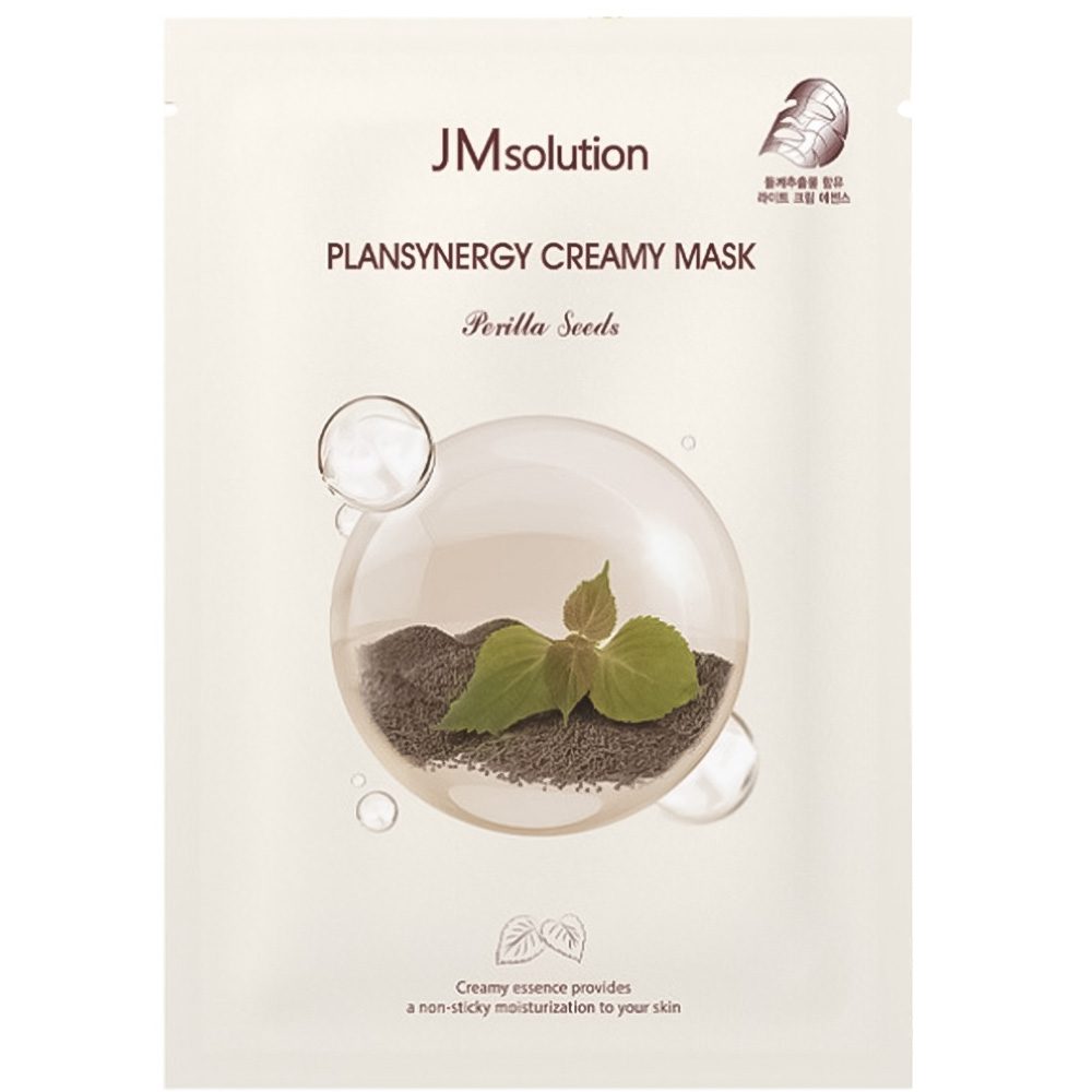 JMsolution Тканевая маска для сияния кожи с семенами периллы PLANSYNERGY CREAMY MASK