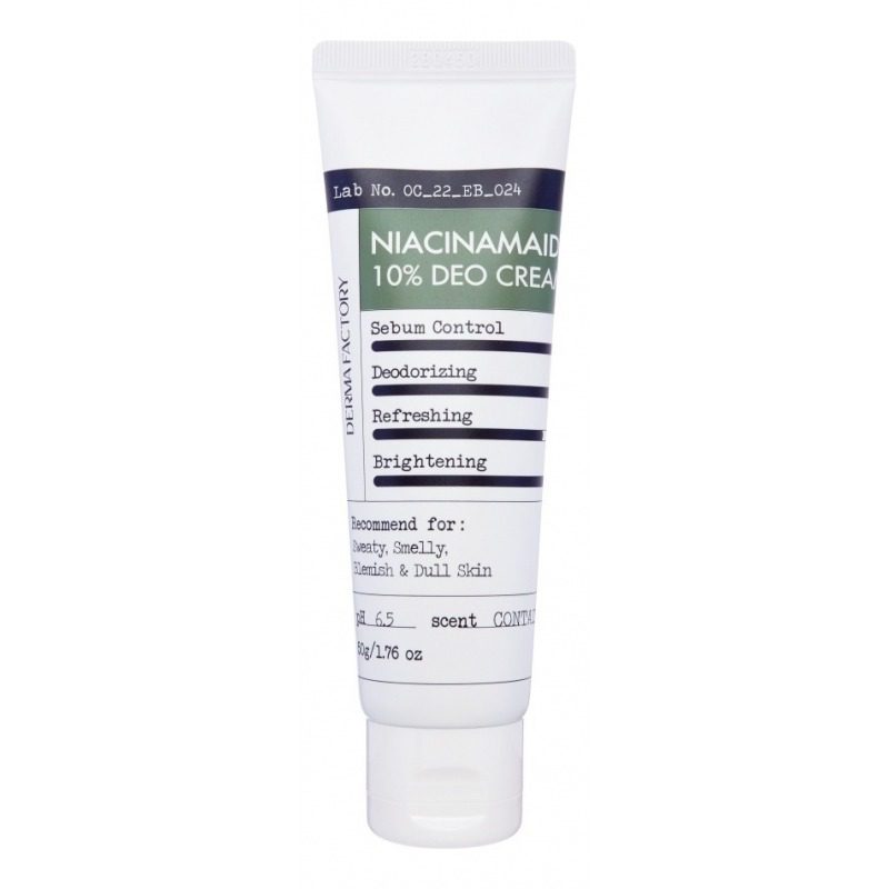 Derma Factory Крем-дезодорант с 10% ниацинамидом — Niacinamide 10% deo cream, 50г