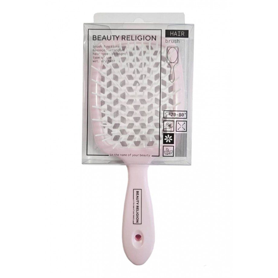 BEAUTY RELIGION Расческа для волос мульти НЕЖНО-РОЗОВЫЙ/БЕЛЫЙ Multi Brush Soft Pink/white