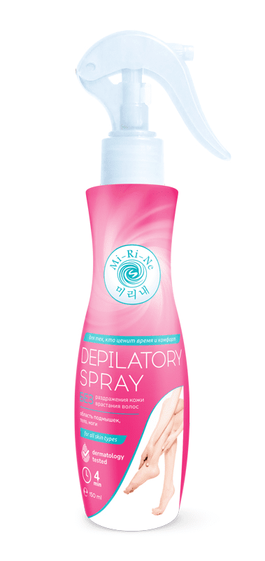 MI-RI-NE Крем-спрей для экспресс-депиляции ВСЕХ ТИПОВ КОЖИ Depilatory Spray, 150 мл