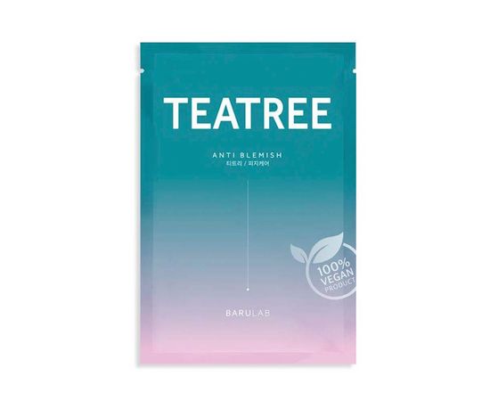 Barulab The Clean Vegan Teatree Mask Маска тканевая веганская себорегулирующая с чайным деревом 23 г