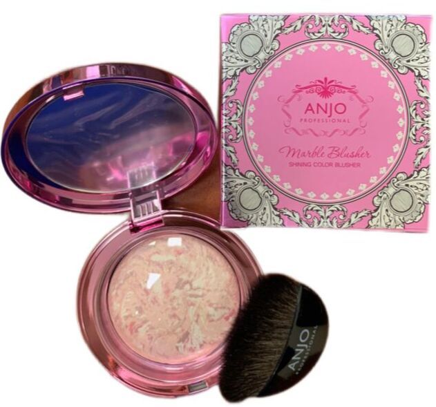 Anjo Professional Marble Blusher Color Румяна мраморные (№02 Shining Pink, Сияющий розовый), 12 гр