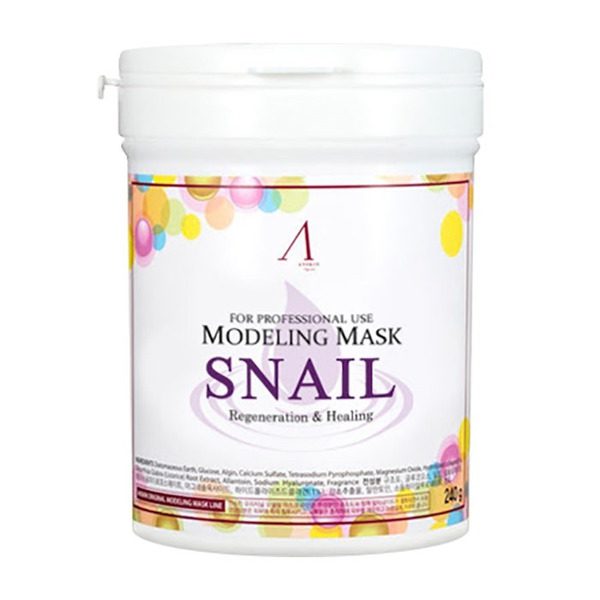 Anskin Snail Modeling Mask Container Маска альгинатная с муцином улитки (банка) 240гр