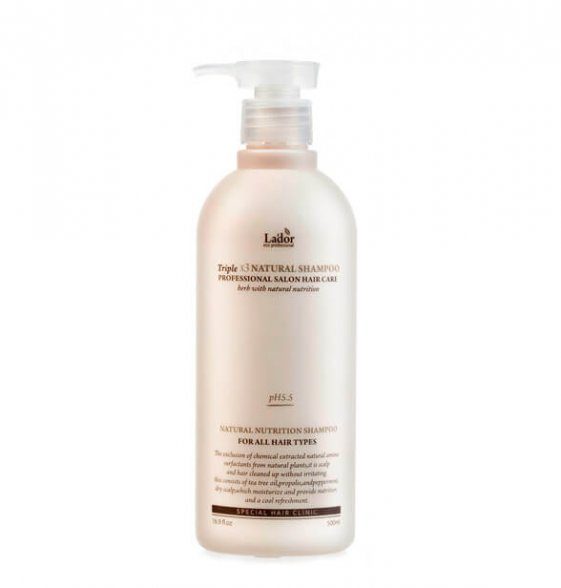 LA’DOR TRIPLEX NATURAL SHAMPOO Бессульфатный органический шампунь с эфирными маслами 530мл
