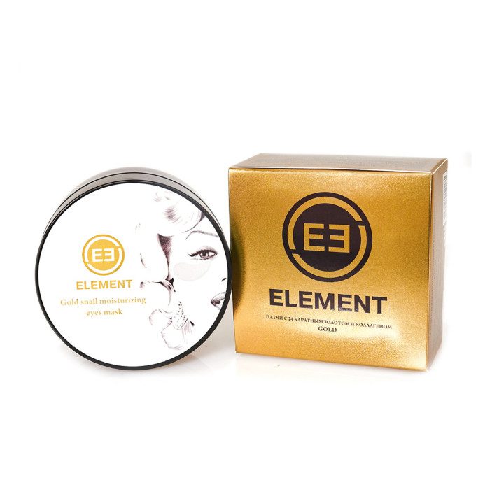 ELEMENT Гидрогелевые патчи для глаз ЗОЛОТО 24 КАРАТА и КОЛЛАГЕН Gold, 60 шт., 85 гр