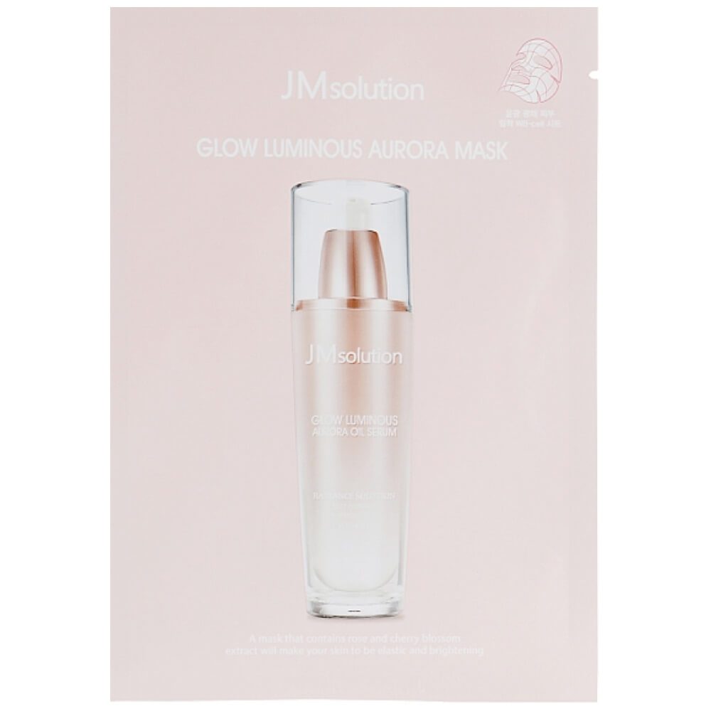 JM SOLUTION GLOW LUMINOUS AURORA MASK Целлюлозная маска с жемчужной пудрой 30мл