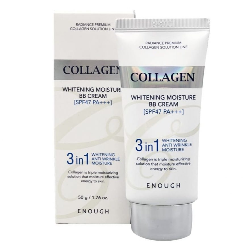 Enough Collagen 3in1 Whitening Moisture BB Cream SPF47PA+++ Осветляющий коллагеновый ББ крем 3в1 50г