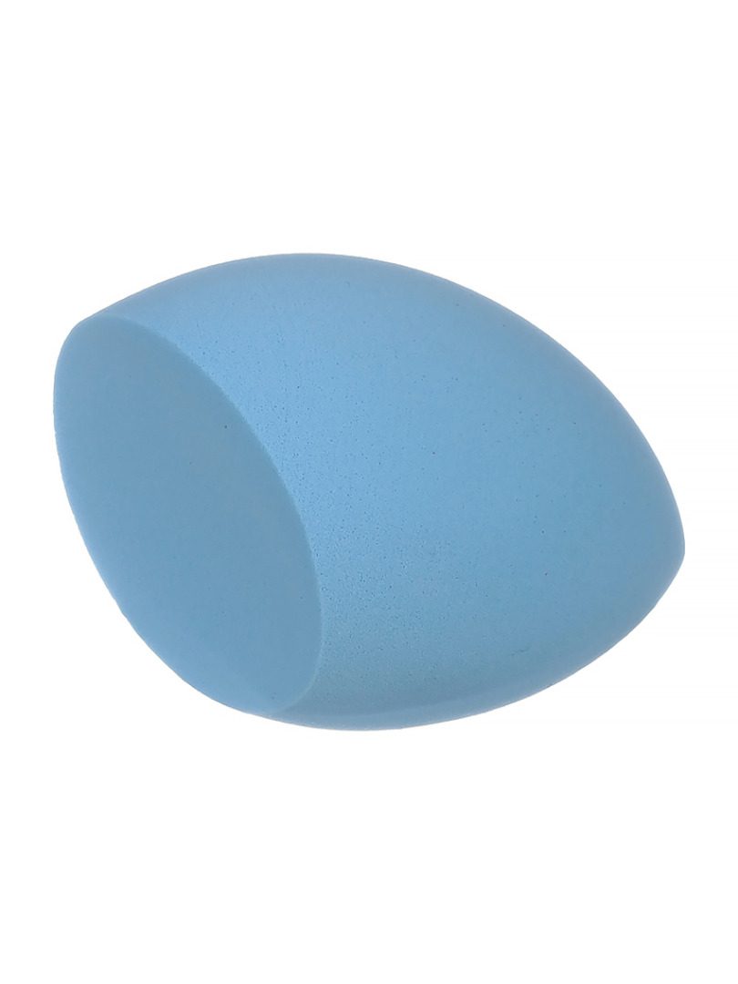Singi BLUE Спонж косметический для макияжа лица срезанный голубой, в упаковке 6см