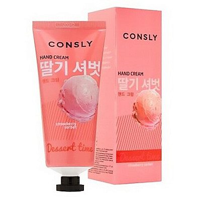 Consly Крем для рук Dessert Time с ароматом клубничного сорбета Dessert Time Strawberry Sorbet Hand