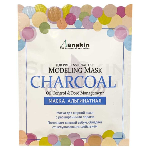 Anskin Charcoal Modeling Mask (Sachet) Маска альгинатная для кожи с расшир.пор. (саше) 25гр