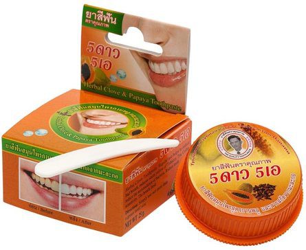 5 STAR COSMETIC Зубная паста ЭКСТРАКТ ПАПАЙИ травяная, 25 гр