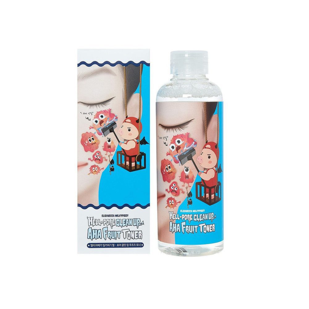 Elizavecca Тонер-пилинг ФРУКТОВЫЕ КИСЛОТЫ Hell-Pore Clean Up Aha Fruit Toner, 200 мл