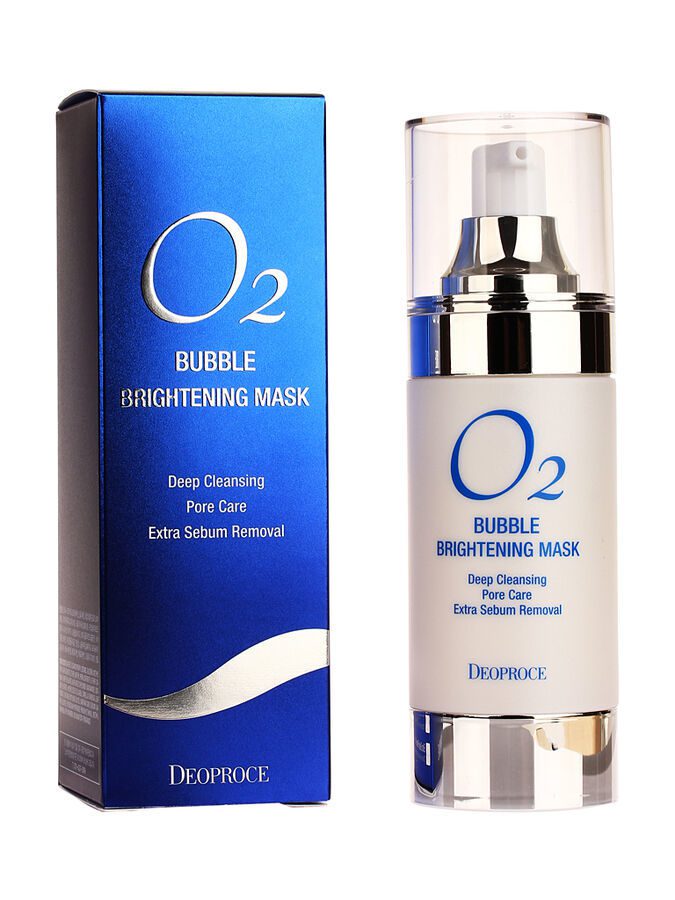 Deoproce O2 BUBBLE BRIGHTENING MASK Осветляющая кислородная маска для глубокого очищения лица 100ml