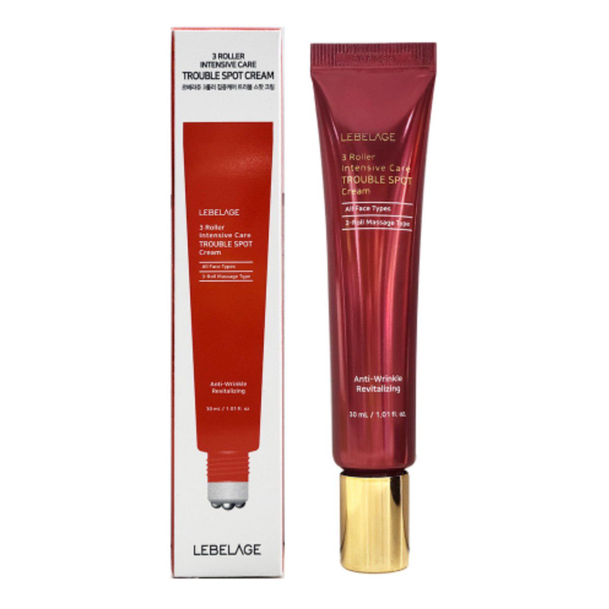 LEBELAGE 3 ROLLER INTENSIVE CARE TROUBLE SPOT CREAM Крем-роллер для кожи вокруг глаз и лица антивозр