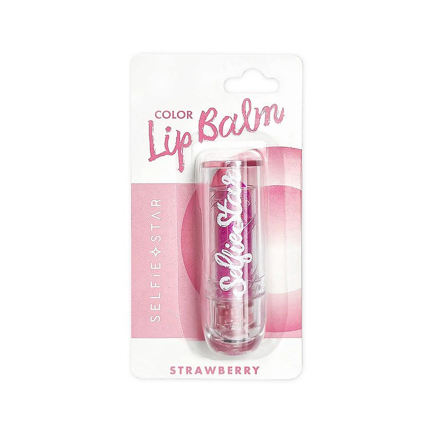 SELFIE STAR Бальзам-тинт для губ АРОМАТ КЛУБНИКИ Color Chancing Crystal Lip Balm Strawberry, 3,4 гр