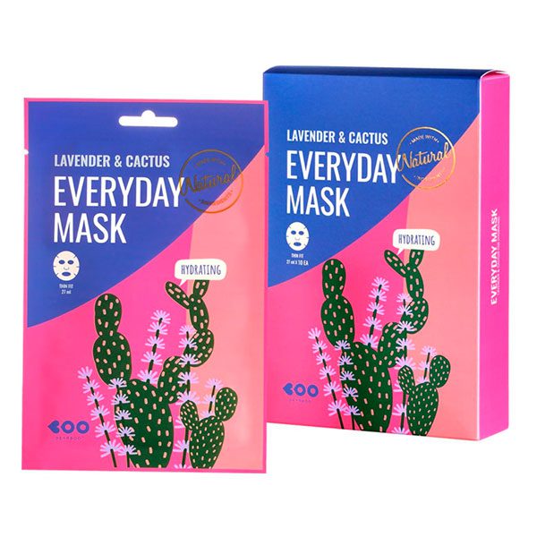Dearboo Маска для лица «увлажнение» — Lavender&cactus every day mask, 27мл