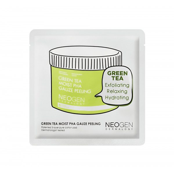 Neogen Очищающие пилинг-пэды с зелёным чаем и кислотами Green Tea Moist PHA Gauze Peeling Pad