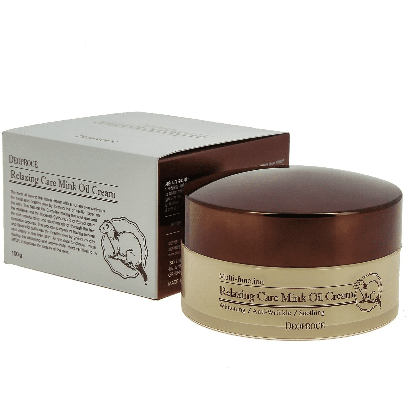 Deoproce Relaxing Care Mink Oil Cream Крем для лица. расслабляющий с жиром норки
