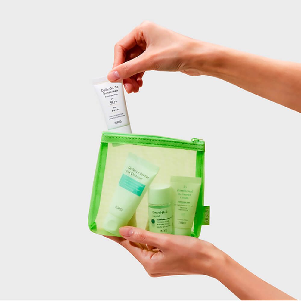 PURITO Набор миниатюр средств с центоллой без масел, в косметичке/Weekend Getaway Kit, 80ml PURITO Набор миниатюр средств с центоллой без масел, в косметичке/Weekend Getaway Kit, 80ml