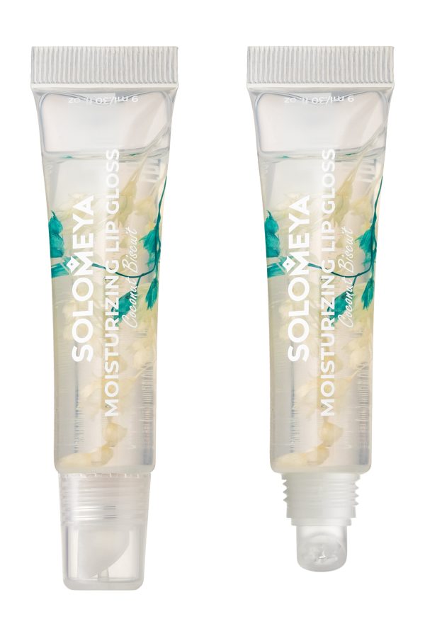 SOLOMEYA Блеск для губ увлажняющий КОКОСОВЫЙ БИСКВИТ Moisturizing Lip Gloss Coconut Biscuit, 9 мл