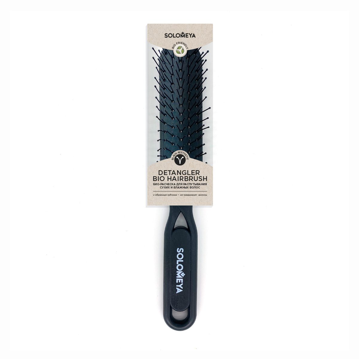 SOLOMEYA Расческа/распутывания волос ЧЕРНАЯ Detangler brush for Wet&Dry Hair Black Aesthetic