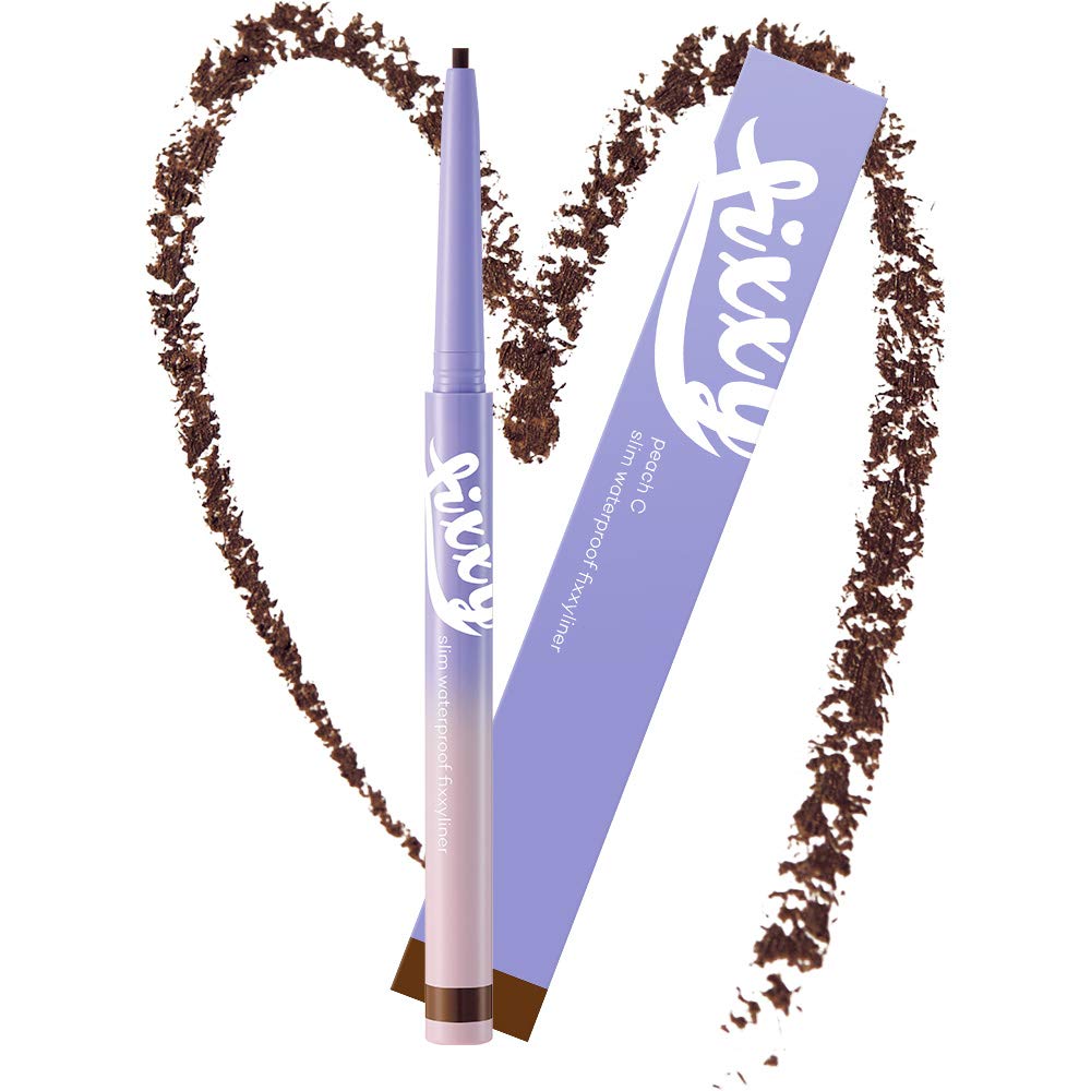 PEACH C Waterproof Fixxyliner 02 Deep Brown Водостойкий карандаш для глаз, тёмно - коричневый