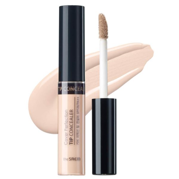 THE SAEM Консилер для макияжа Cover Perfection Tip Concealer 01. Clear Beige SPF 28 PA++ 6,5гр