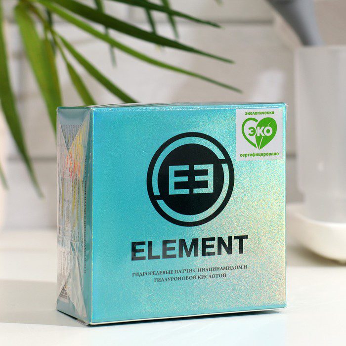 ELEMENT Гидрогелевые патчи для глаз НИАЦИНАМИД и ГИАЛУРОНОВАЯ КИСЛОТА Blue, 60 шт., 85 гр.