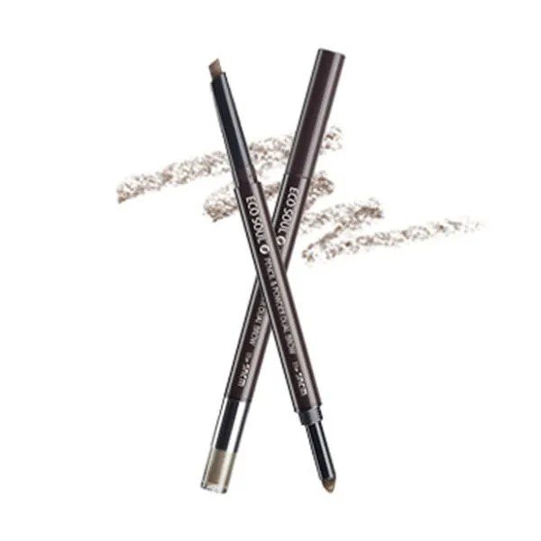 THE SAEM Карандаш-пудра для бровей Eco Soul Pencil & Powder Dual Brow 04 Medium Brown 0,5гр