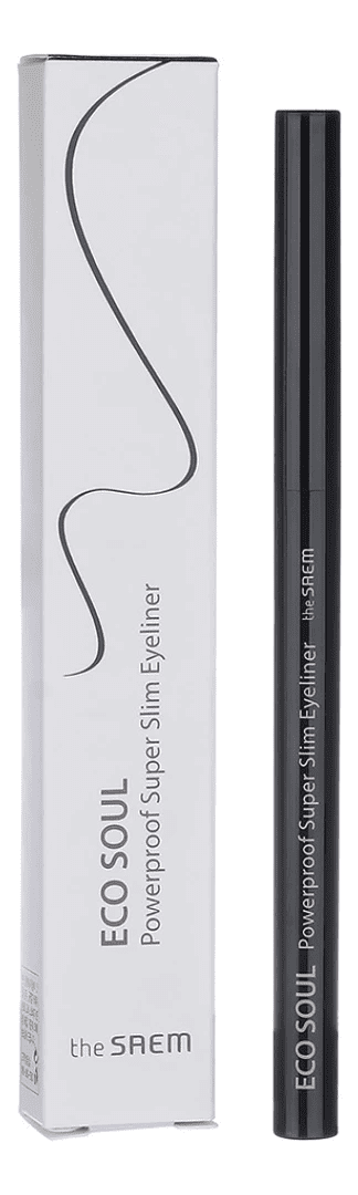 THE SAEM Подводка для глаз тонкая ECO SOUL Powerproof Super Slim Eyeliner BK01 Black 0,1гр