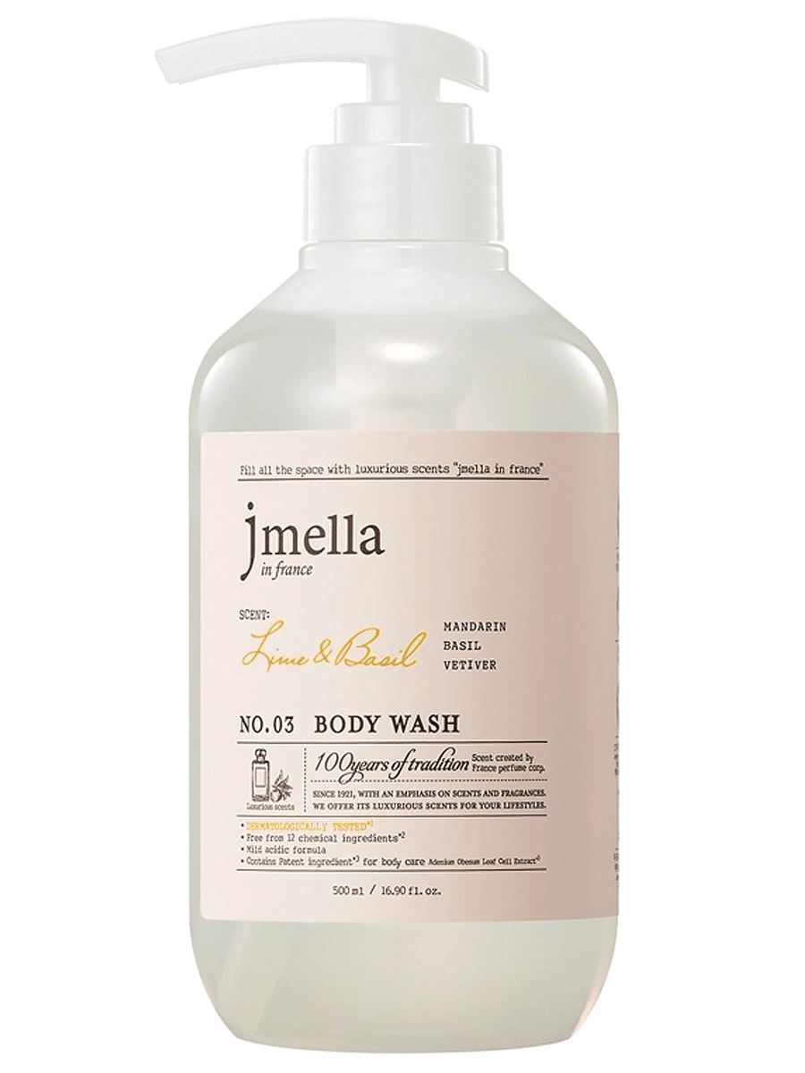 Jmella In France Lime & Basil Body Wash Парфюмированный гель для душа Лайм и Базилик, 500мл