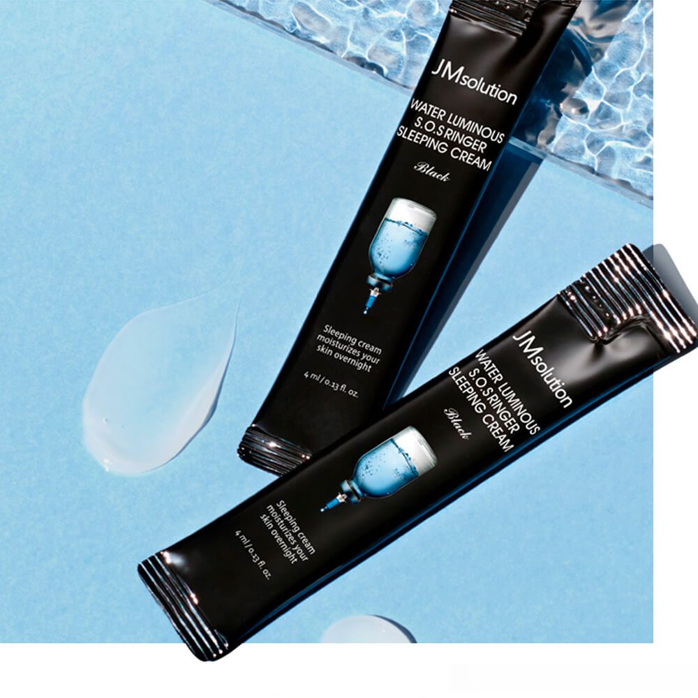 JM Solution Water Luminous S.O.S Ringer Sleeping Cream Black Ультраувлажняющий ночной крем, 1шт*4мл