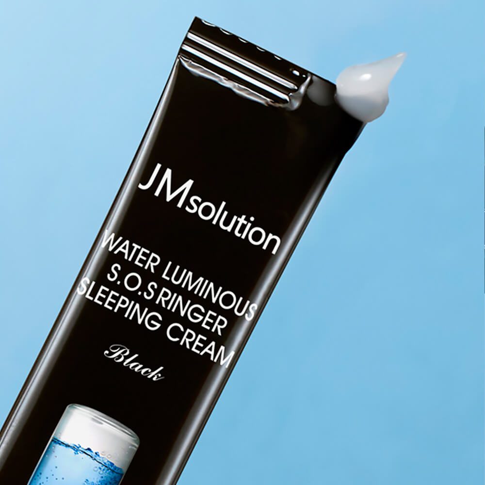 JM Solution Water Luminous S.O.S Ringer Sleeping Cream Black Ультраувлажняющий ночной крем, 1шт*4мл