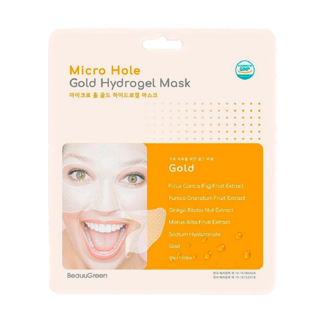 Beauugreen Micro Hole Gold Hydrogel Mask Маска-патч гидрогелевая 30г*1шт