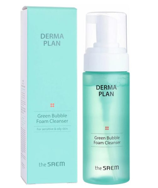 THE SAEM Пенка-мусс для умывания Derma Plan Green Bubble Foam Cleanser 150мл