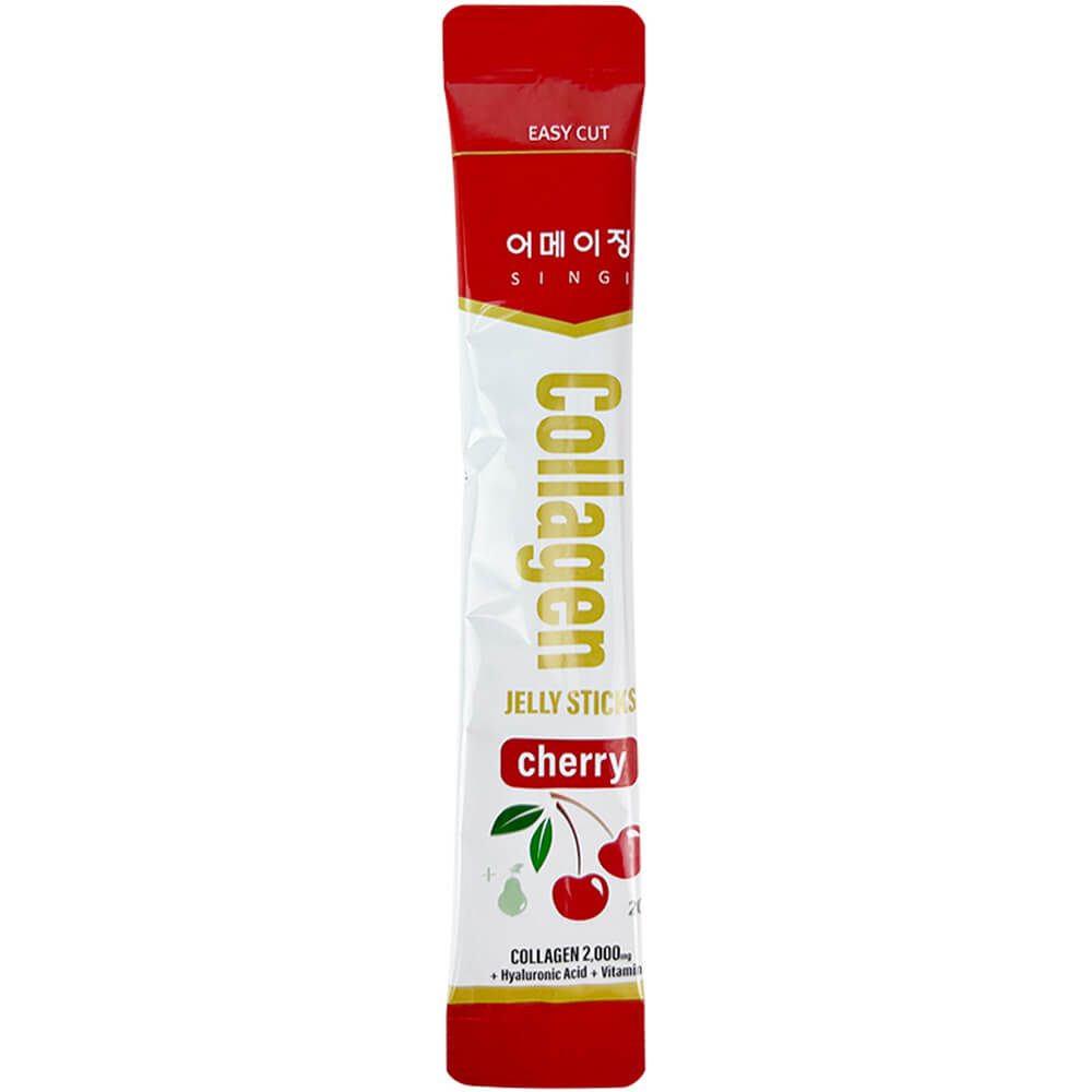 БДЖ SINGI Желе коллагеновое с вишней COLLAGEN CHERRY JELLY STICKS (20g х 10шт)