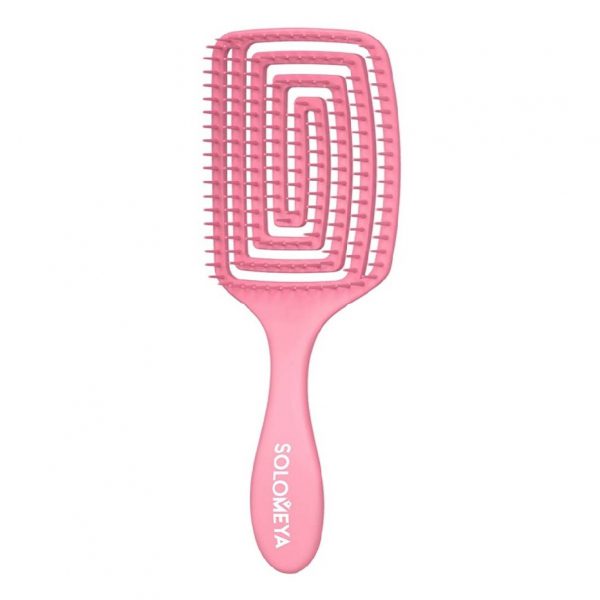 SOLOMEYA Расческа/сухих и влажных волос КЛУБНИКА Wet Detangler Mini Brush Rectangular Strawberry