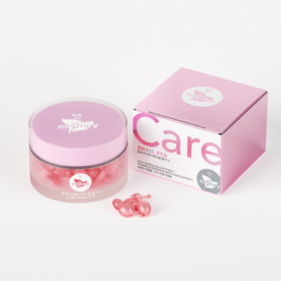MISHIPY Сыворотка в капсулах для лица УЛИТКА и ГАМАМЕЛИС Care Snail F13, 30 капсул