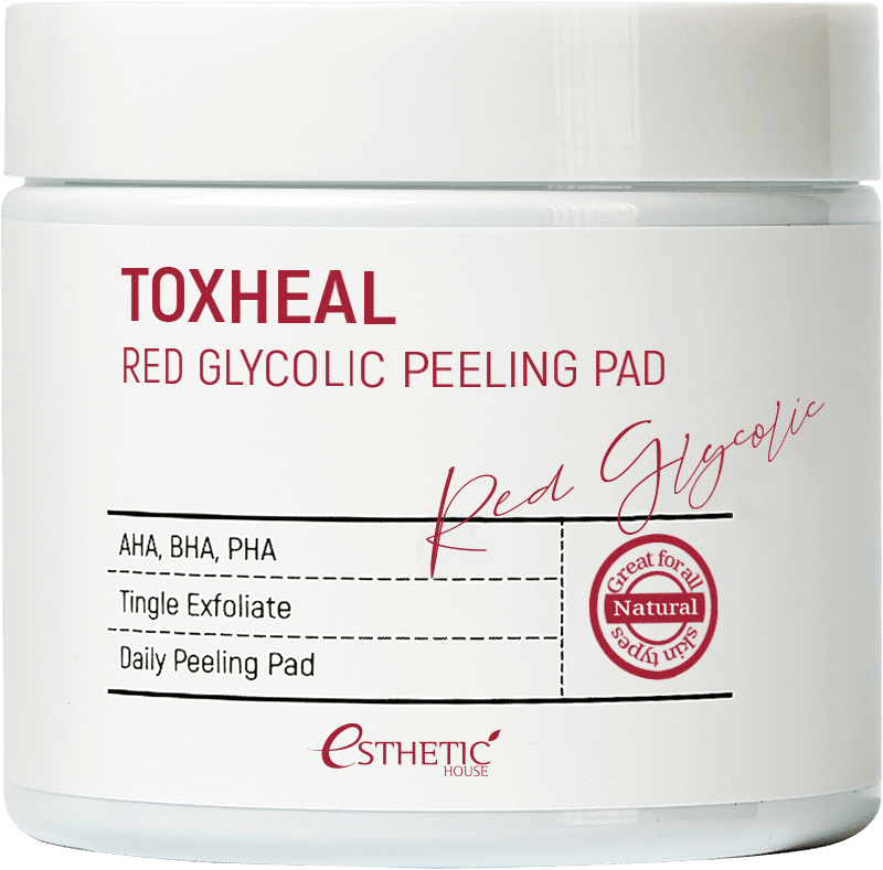 ESTHETIC HOUSE Пилинг-подушечки МИНДАЛЬНЫЕ Toxheal Red Glyucolic Peeling Pad, 100 мл (100 шт)