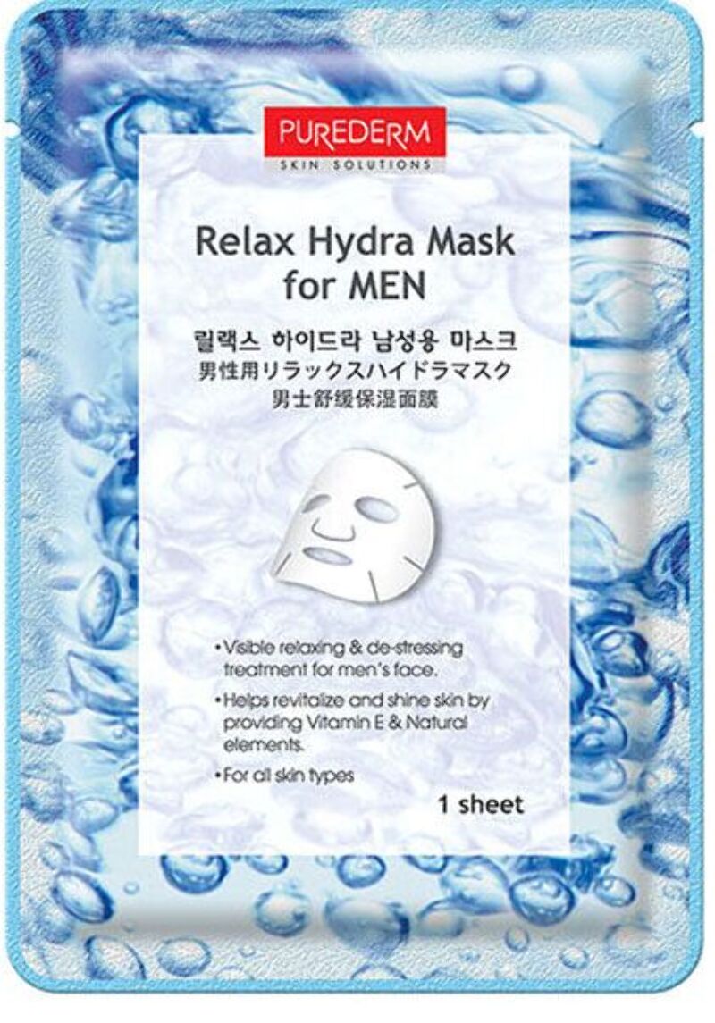 Purederm Увлажняющая тканевая маска для мужчин/Relax Hydra Mask for Men 18 мл