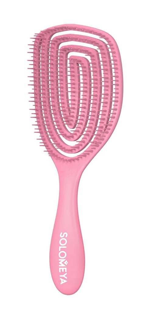 SOLOMEYA Расческа для сухих и влажных волос АРОМАТ КЛУБНИКИ овальная Solomeya Wet Detangler Brush Ov
