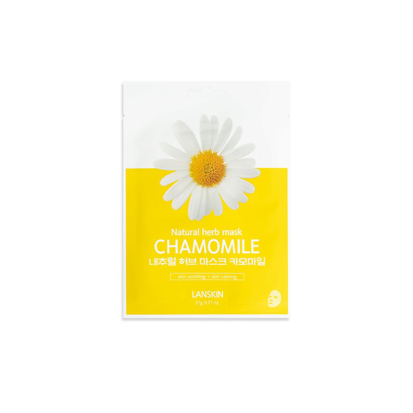 LanSkin Маска тканевая для лица с экстрактом ромашки — chamomile natural herb mask, 21г