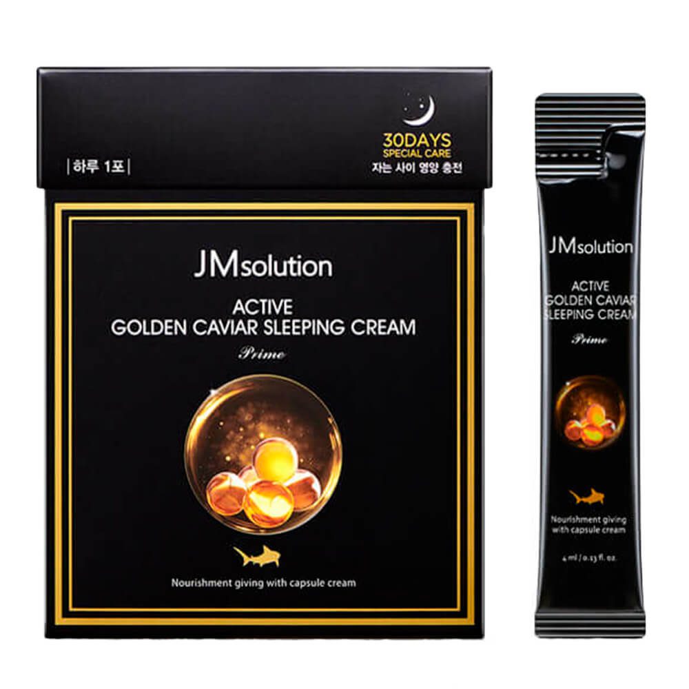 JM solution Active Golden Caviar Sleeping Cream Prime Ночная маска с золотом и икрой 1шт*4ml