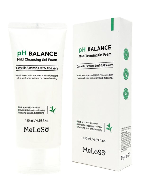 Meloso pH Balance Mild Cleansing Gel Foam Очищающая пенка для лица с экстрактом камелии и алоэ, 130