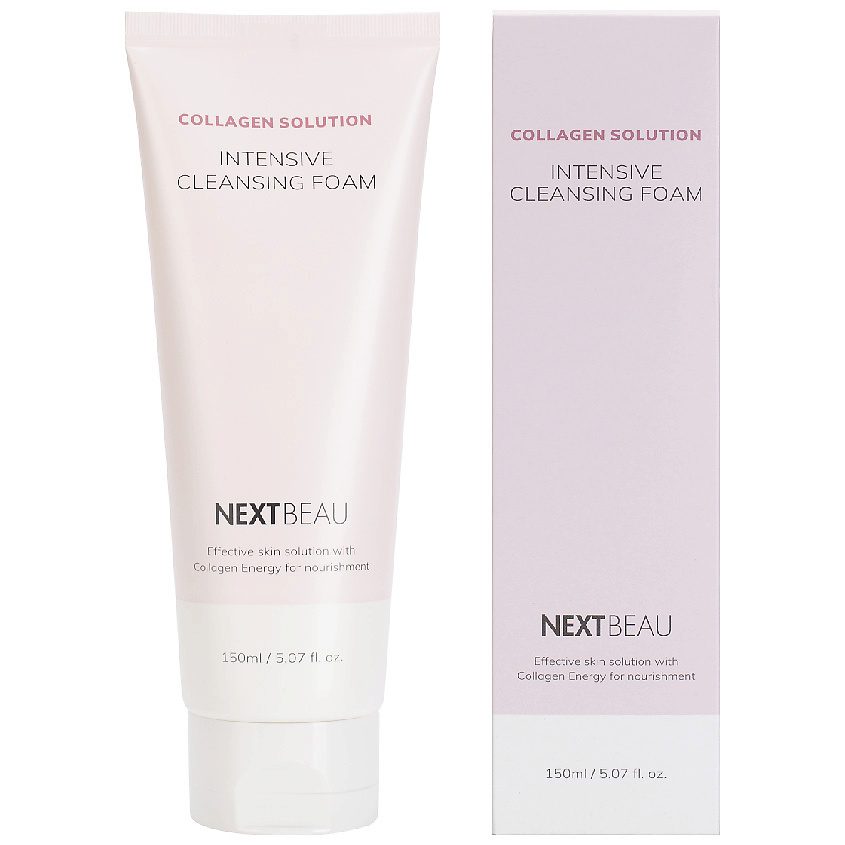 NEXTBEAU Омолаживающая очищающая пенка для умывания с гид/Collagen Solution Intensive Cleansing Foam