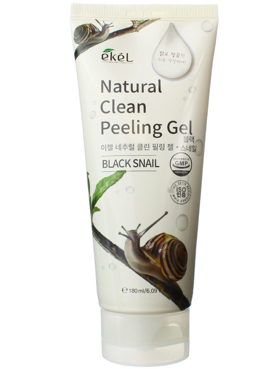 Ekel Пилинг-скатка с муцином черной улитки - Natural clean peeling gel black snail, 180мл