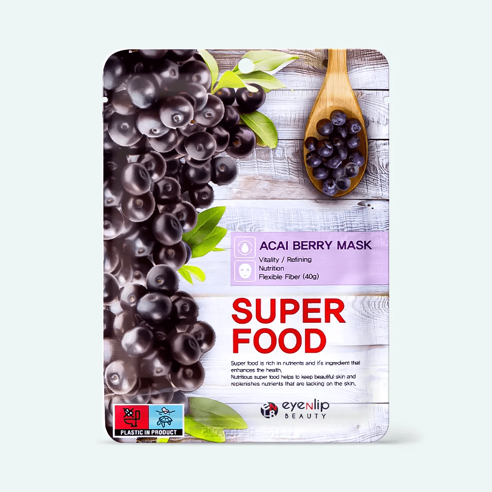 EYENLIP SUPER FOOD Маска для лица тканевая Super Food Mask # Acai Berry